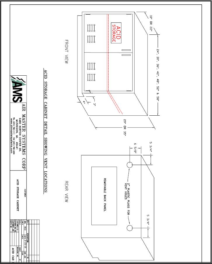 High Performance Fume Hoods 13 AMS Acid Cabinets & Specs
