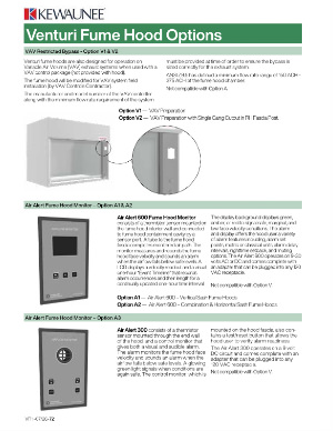 CSi Kewaunee Venturi Fume Hood Alarms Cutsheet