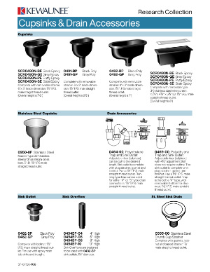 Kewaunee Cupsinks Drain Accessories Catalogue cover