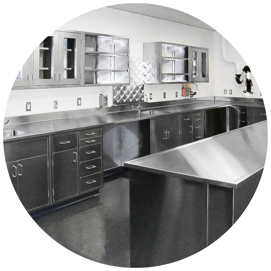 Metal Laboratory Casework 5 stainless steel lab furniture